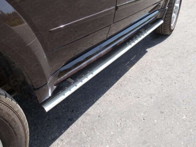 Пороги труба овальная с проступью 75х42 мм ТСС для Great Wall Hover H5 2011-2015