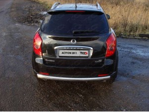 Защита заднего бампера овальная 75х42 мм для SsangYong Actyon № SSANACT11-05