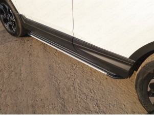 Пороги алюминиевые Slim Line Silver для Honda CR-V № HONCRV17-26S
